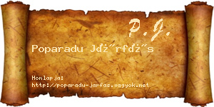 Poparadu Járfás névjegykártya